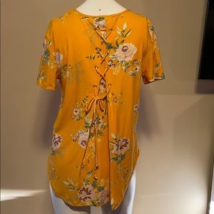 Yellow floral shirt